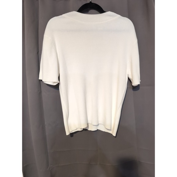 Kim Rogers Sport Women's Large White Sweater, High Neck‎ Ribbed Sweater, Fall - Picture 1 of 7